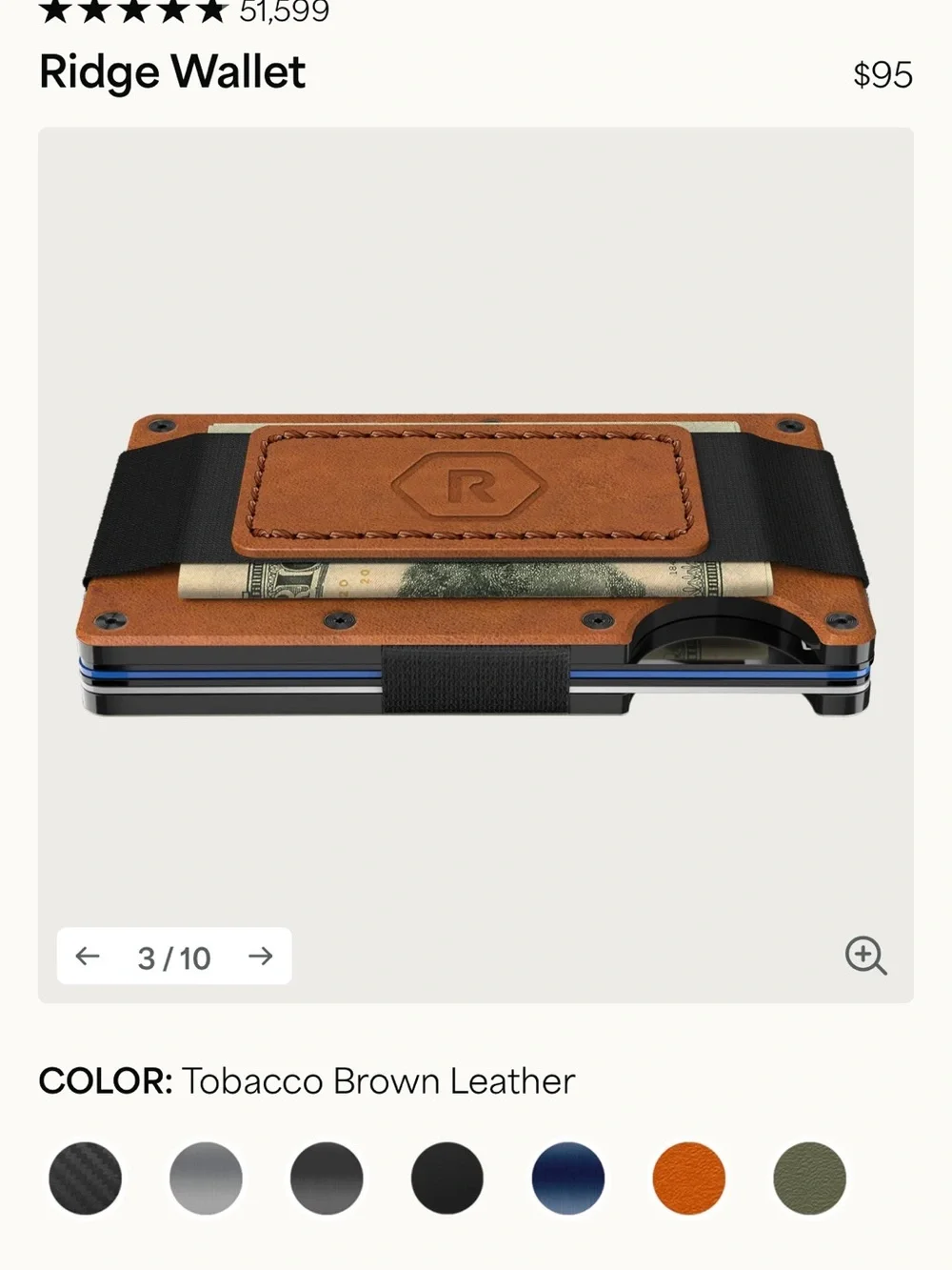 Ridge Leather Slim Wallet